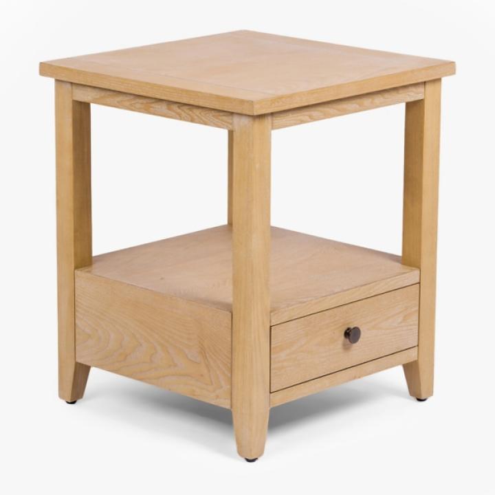 Duncan Natural Whitewash Wood End Table