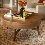 Walnut Wood Round Harlow Coffee Table