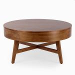 Walnut Wood Round Harlow Coffee Table