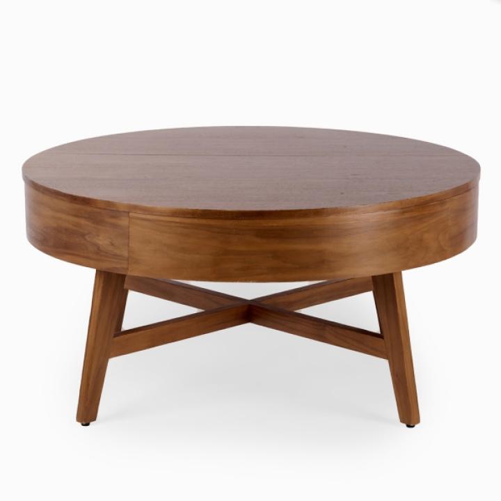 Walnut Wood Round Harlow Coffee Table
