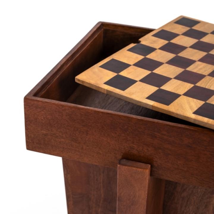 Checkerboard Tabletop Storage Accent Table