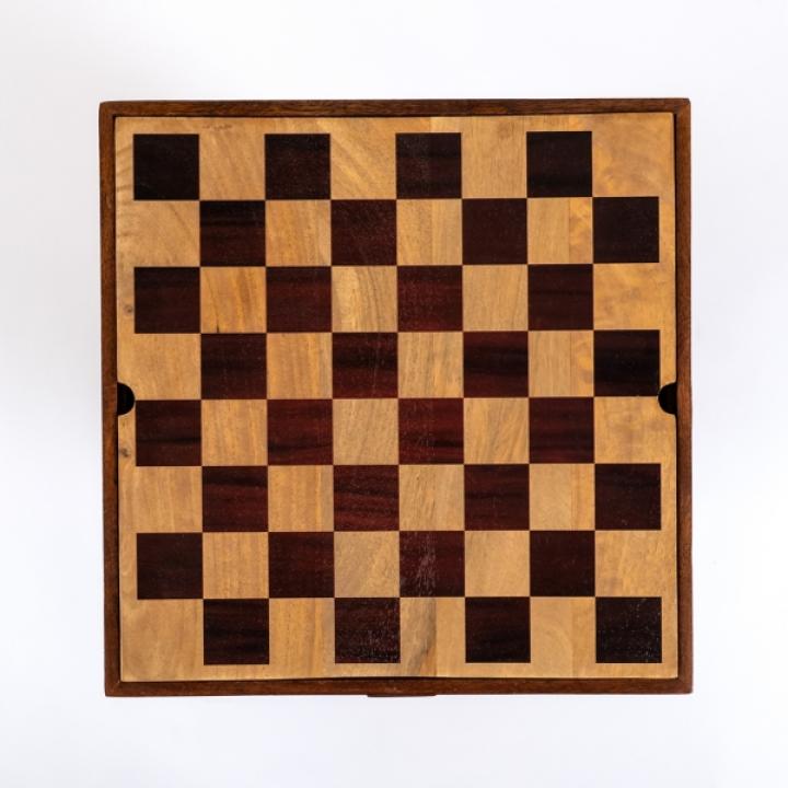 Checkerboard Tabletop Storage Accent Table