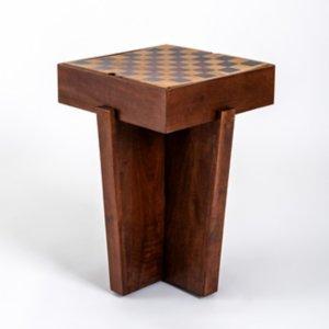 Checkerboard Tabletop Storage Accent Table