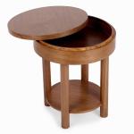Walnut Wood Round Harlow End Table