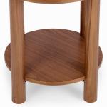 Walnut Wood Round Harlow End Table