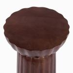 Walnut Brown Wood Scalloped Side Table