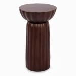 Walnut Brown Wood Scalloped Side Table