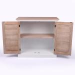 Two Tone Wood Shutter Cabinet