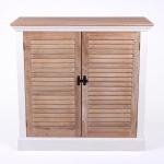 Two Tone Wood Shutter Cabinet