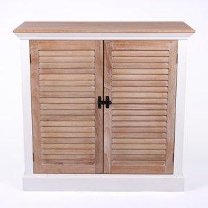 Two Tone Wood Shutter Cabinet