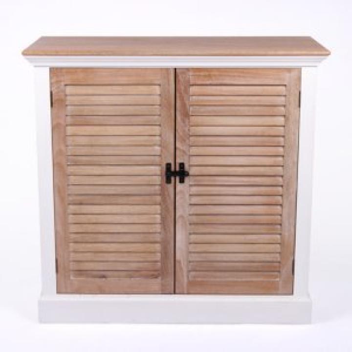 Two Tone Wood Shutter Cabinet
