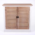 Two Tone Wood Shutter Cabinet