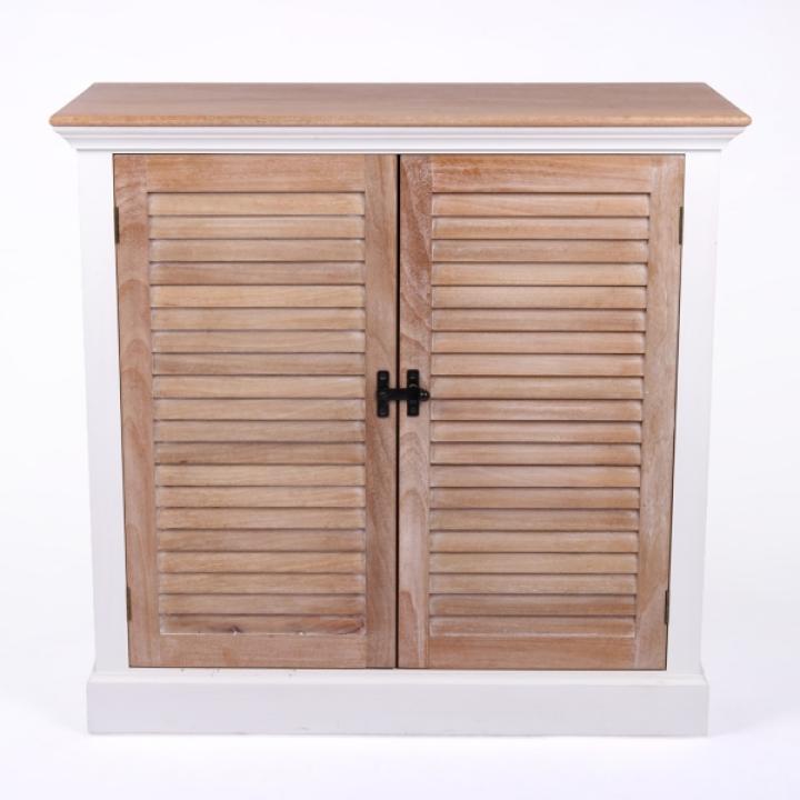 Two Tone Wood Shutter Cabinet