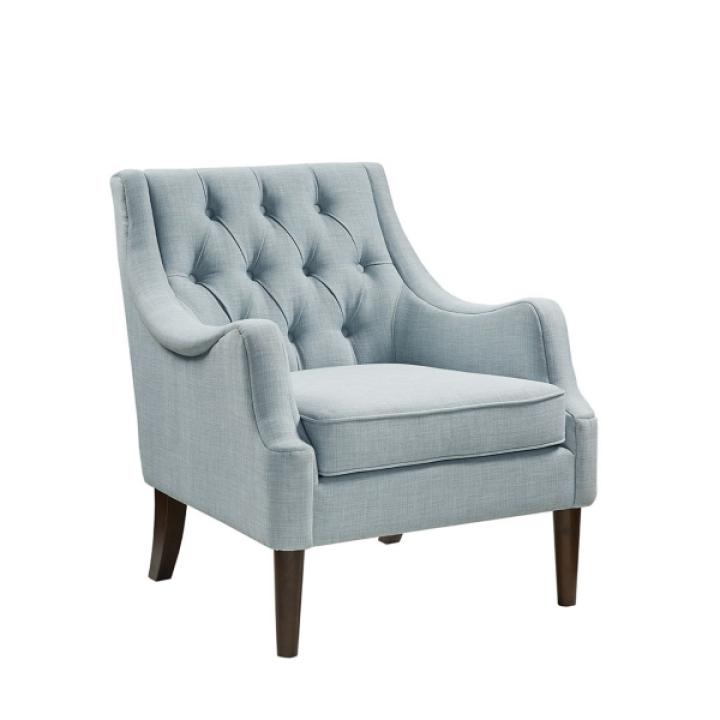 Elle Tufted Dusty Blue Accent Chair