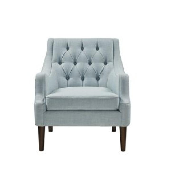 Elle Tufted Dusty Blue Accent Chair