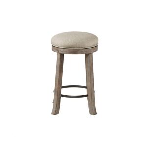 Cream and Gray Backless Swivel Counter Stool
