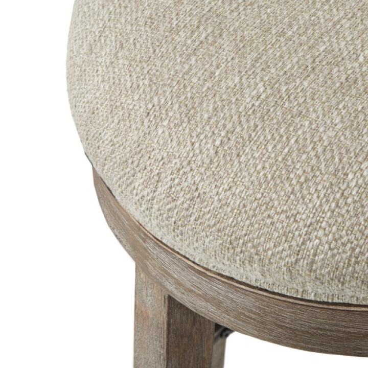 Cream and Gray Backless Swivel Counter Stool