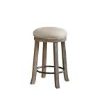 Cream and Gray Backless Swivel Counter Stool