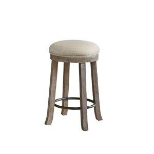Cream and Gray Backless Swivel Counter Stool