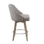 Gray Upholstered Pearce Swivel Counter Stool