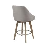 Gray Upholstered Pearce Swivel Counter Stool