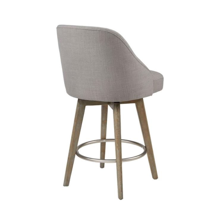 Gray Upholstered Pearce Swivel Counter Stool