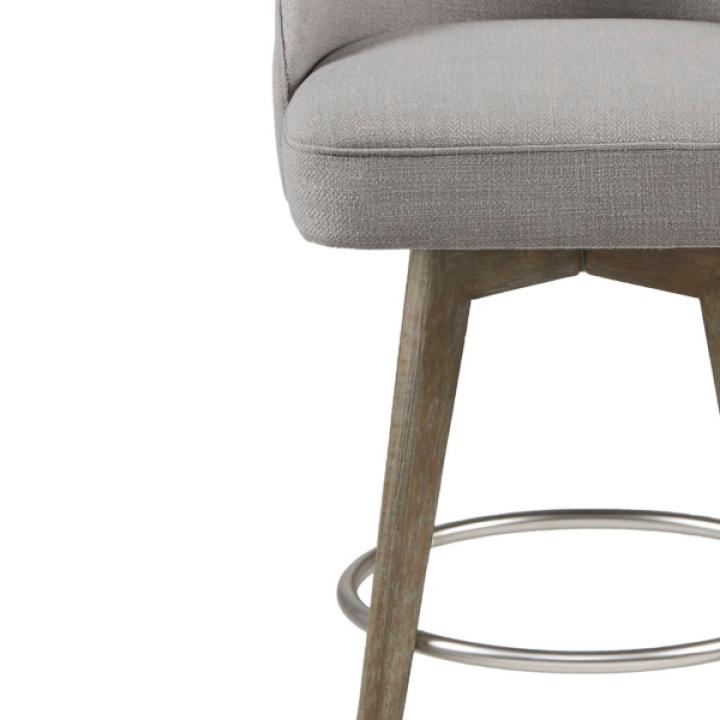 Gray Upholstered Pearce Swivel Counter Stool
