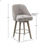 Gray Upholstered Pearce Swivel Counter Stool