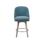 Teal Blue Upholstered Pearce Swivel Counter Stool