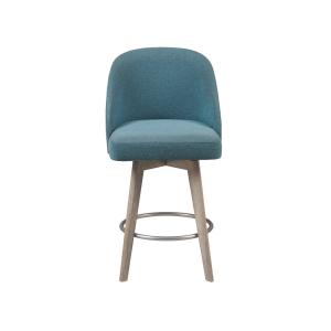 Teal Blue Upholstered Pearce Swivel Counter Stool