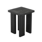 Oiled Black Wood Square Accent Table