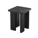 Oiled Black Wood Square Accent Table