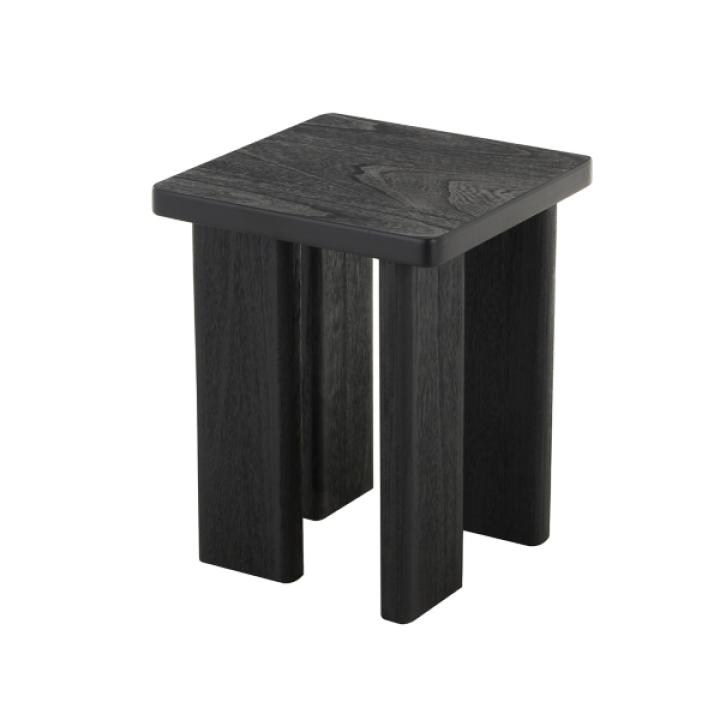 Oiled Black Wood Square Accent Table