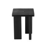Oiled Black Wood Square Accent Table