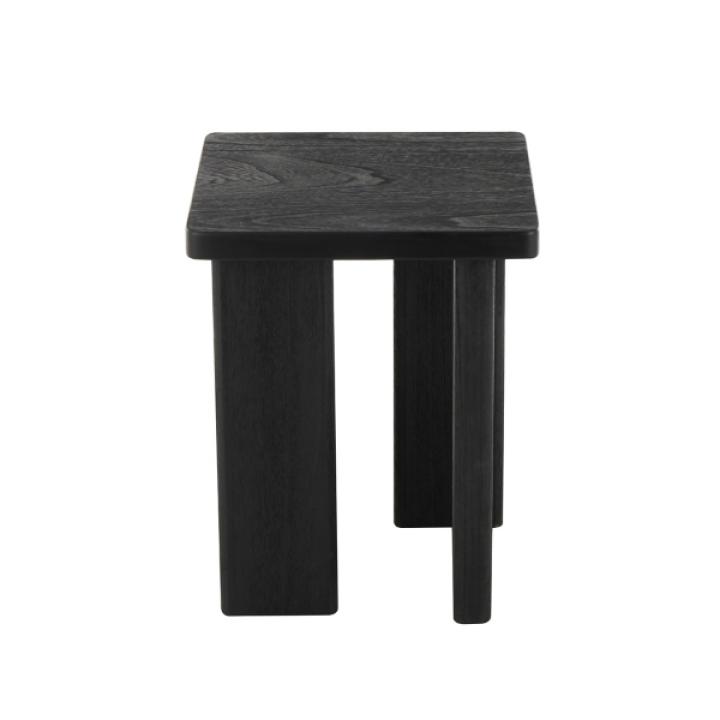Oiled Black Wood Square Accent Table