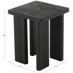 Oiled Black Wood Square Accent Table