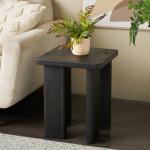 Oiled Black Wood Square Accent Table
