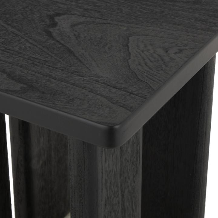 Oiled Black Wood Square Accent Table