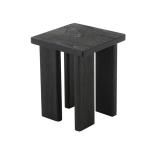Oiled Black Wood Square Accent Table