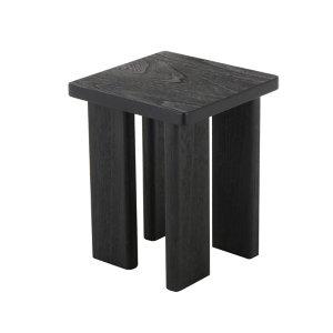 Oiled Black Wood Square Accent Table