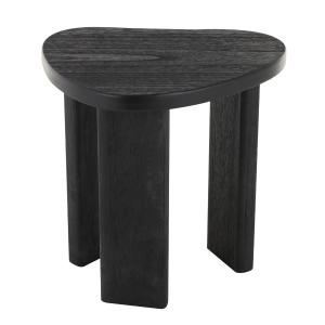 Black Wood Heart Shaped Top Accent Table