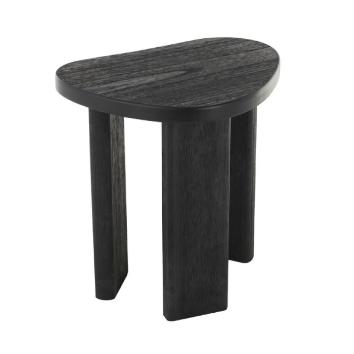 Black Wood Heart Shaped Top Accent Table