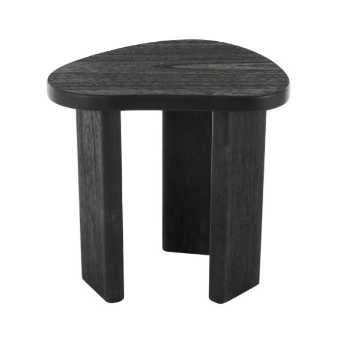 Black Wood Heart Shaped Top Accent Table