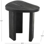 Black Wood Heart Shaped Top Accent Table