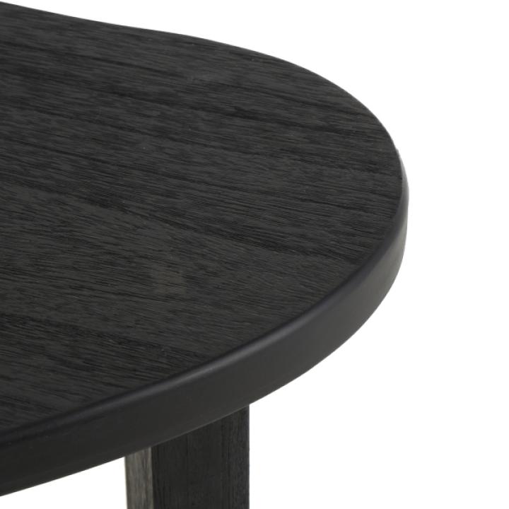 Black Wood Heart Shaped Top Accent Table