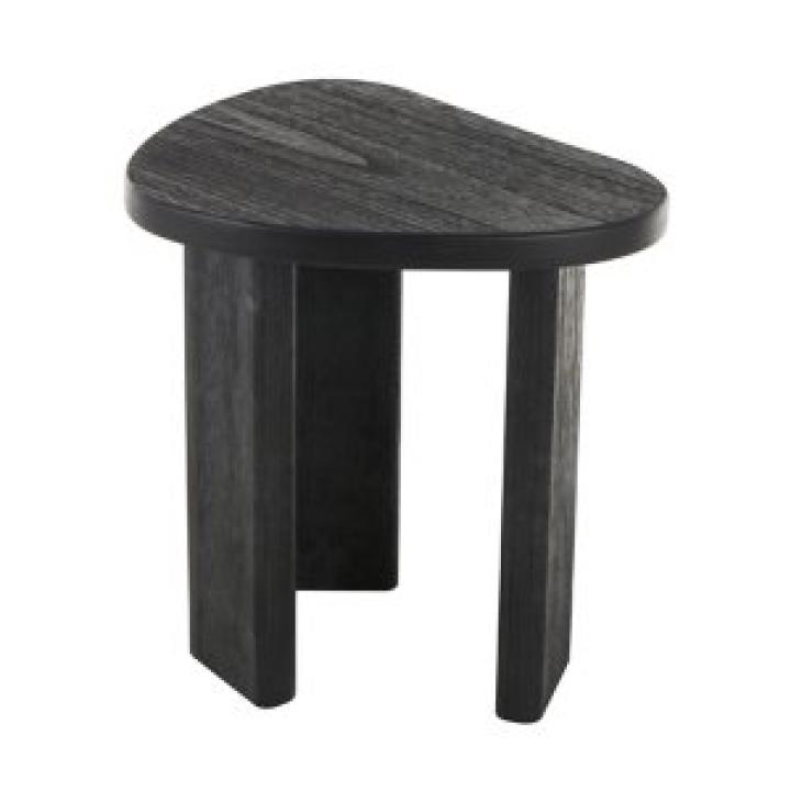 Black Wood Heart Shaped Top Accent Table