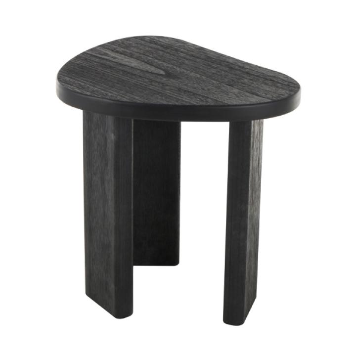 Black Wood Heart Shaped Top Accent Table