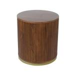 Brown and Brass Fluted Accent Table