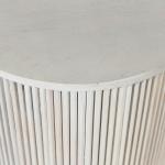 White Distressed Fluted Accent Table