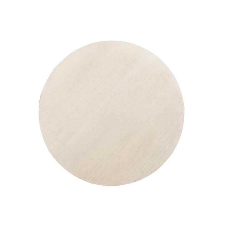 White Distressed Fluted Accent Table